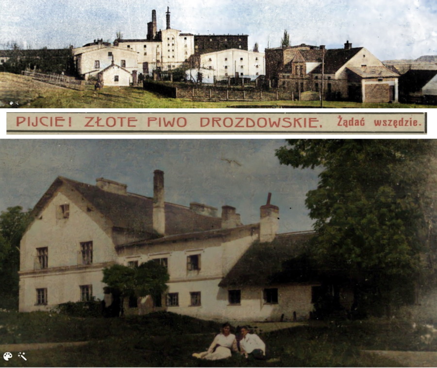 Dawny drozdowski browar i dwór Lutosławskich tzw. górny koloryzacja Wojciech Fabin